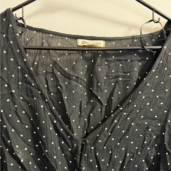 Black and white polka dot Billabong Beachy Blouse - Picture 5 of 7